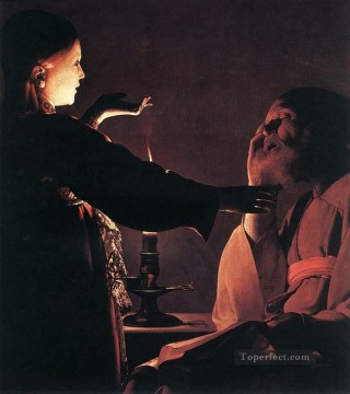 Georges de La Tour Painting - El sueño de San José a la luz de las velas Georges de La Tour